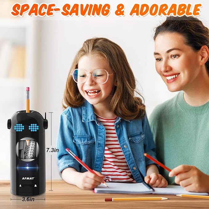 AFMAT Electric Pencil Sharpener, Fully Automatic Colored Pencil Sharpener - Image 6
