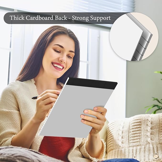 6 Pack Legal Pads 8.5 x 11 Colored Note Pads 8.5 x 11 Pink Notepad Perforated Writing Pads 8.5 x 11 Lined Paper Pads of Paper Wide Ruled 30 Sheets Notebook To Do List for School, Office, Home-DeskLoop Office