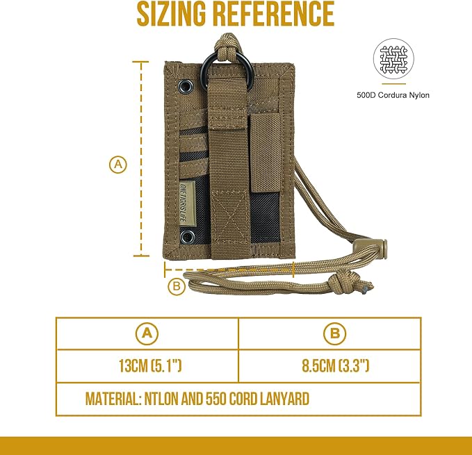 OneTigris Tactical ID Card Holder Hook & Loop Patch Badge Holder Neck Lanyard - Image 6