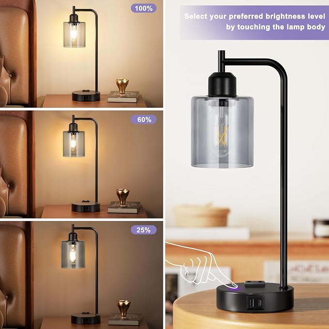 Innqoo Industrial Touch Bedroom Lamps - Image 4