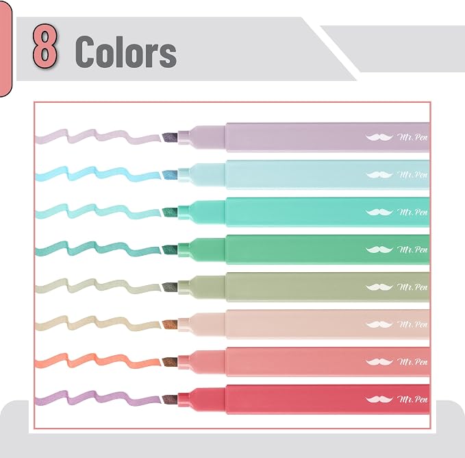 Mr. Pen- Aesthetic Highlighters No Bleed, 8 Pack, Cute Highlighters Assorted - Image 2