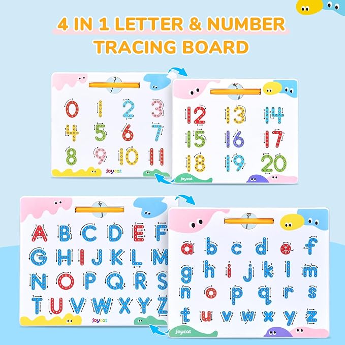 JoyCat Magnetic Letter and Number Tracing Board Set, Double Sided Alphabet & - Image 2