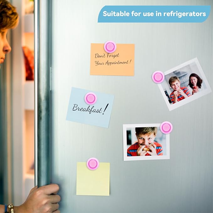 ZDZBLX Fridge Magnets, 28 Pack Magnet Strong Magnets Refrigerator Magnets Small Magnets for Whiteboard, Heavy Duty Magnets Mini Magnets Cute Round Magnets for Fridge, Locker, Classroom, Office (Pink)-DeskLoop Office