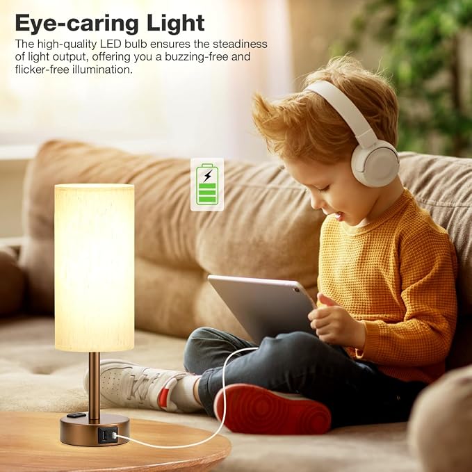 Fenmzee Brown Bedside Table Lamp - Image 5
