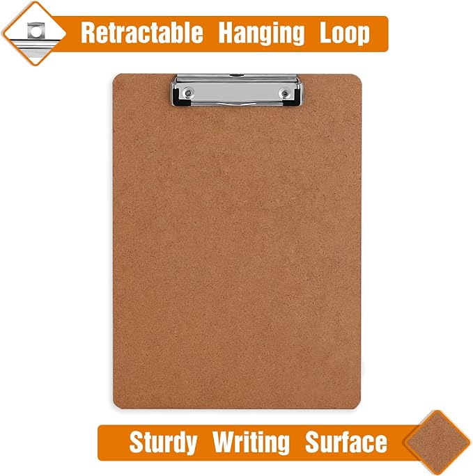 Clipboards, HERKKA 25 Pack Hardboard Office Clipboards Low Profile Clip - Image 5