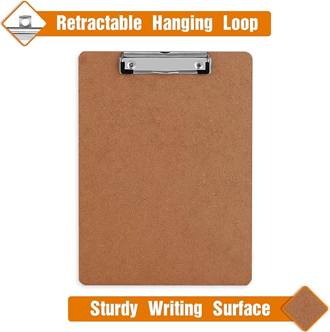 Clipboards, HERKKA 32 Pack Hardboard Office Clipboards Low Profile Clip - Image 5