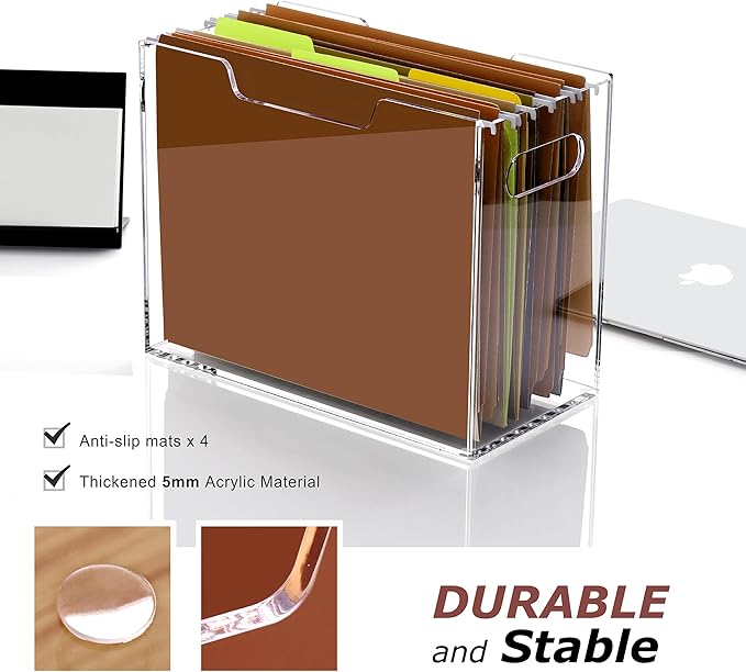 Acrylic Hanging File Organizer, Letter Size Clear Magazine Rack Folders Holder - Image 3