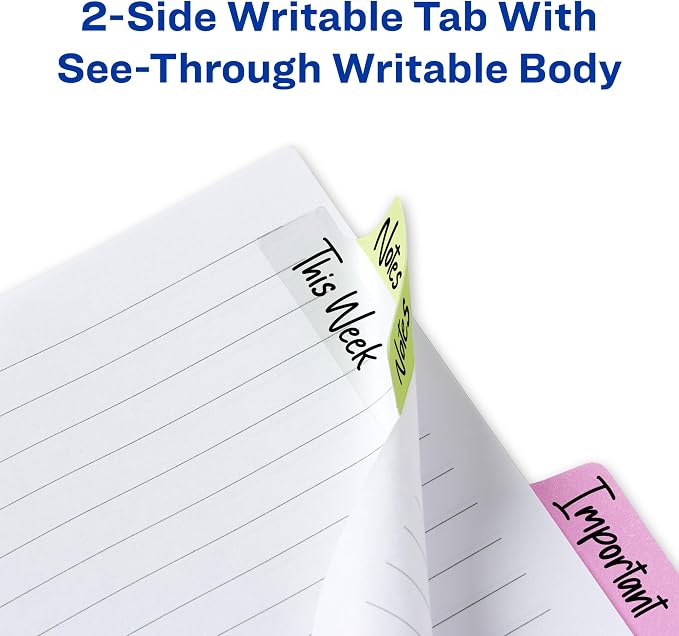 Avery Margin Ultra Tabs, 24 Repositionable Sticky Tabs, 2.5" x 1", 2-Side - Image 5