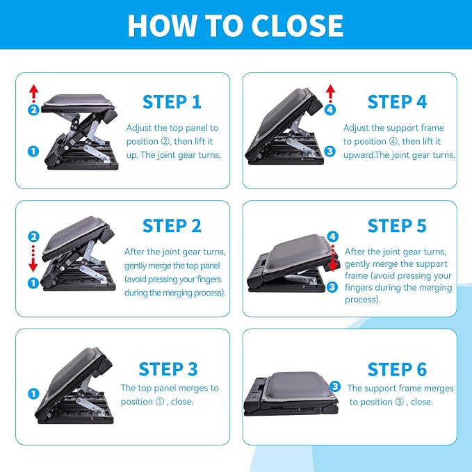 Scalebeard Foot Rest for Under Desk at Work, Height Adjustable Infinite Angle - Image 8