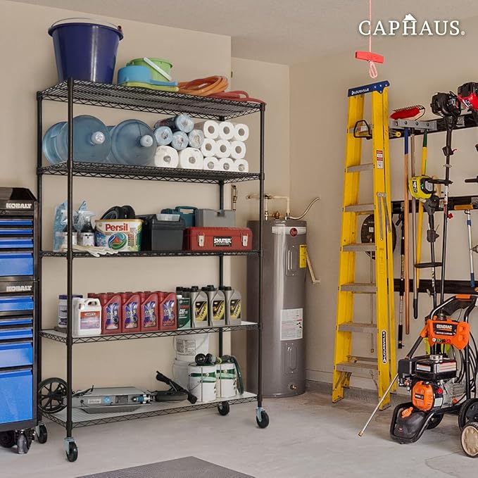 CAPHAUS NSF Heavy Duty Wire Shelving w/Wheels, Leveling Feet & Liners, Storage - Image 2