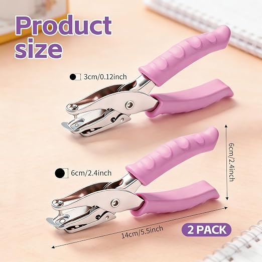 2 Pack Single Hole Punch, 1/4" & 1/8" Hole Puncher, Small One Hole Punch - Image 5