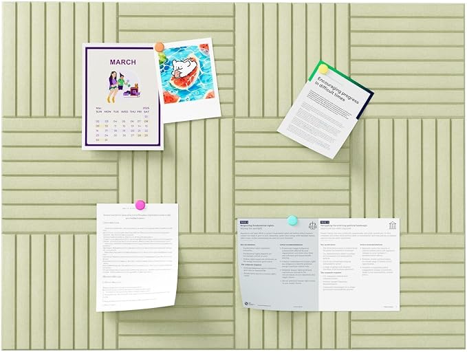 Stripe Felt Bulletin Board Tiles, Cork Board Alternative 48 x 36 in | 0.35 in - Image 7