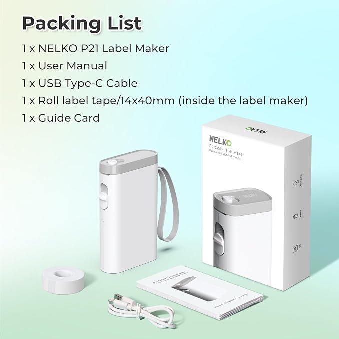 Nelko Label Maker Machine with Tape, P21 Bluetooth Label Printer, Wireless Mini - Image 7