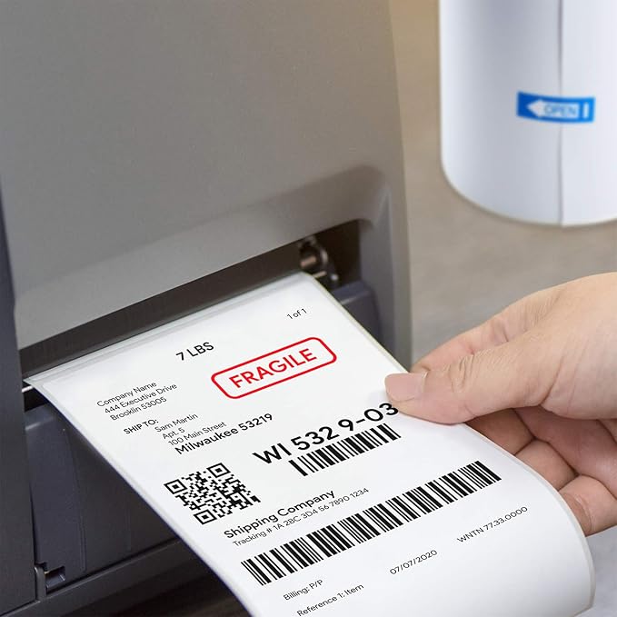 Karat [4x6 - Rolls] Direct Thermal Shipping Label Rolls – Compatible with Rollo and Zebra Printers (90 Labels/Roll) (300 Labels per roll, 4"x6")-DeskLoop Office