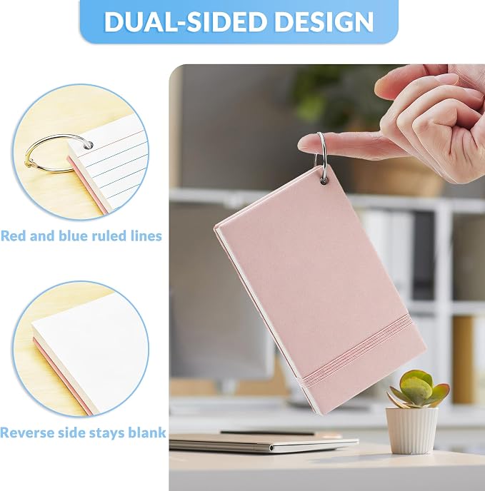 NEEWAY Ruled Index Cards with Ring 3x5 Inches, Flash Cards with Rings - Image 3