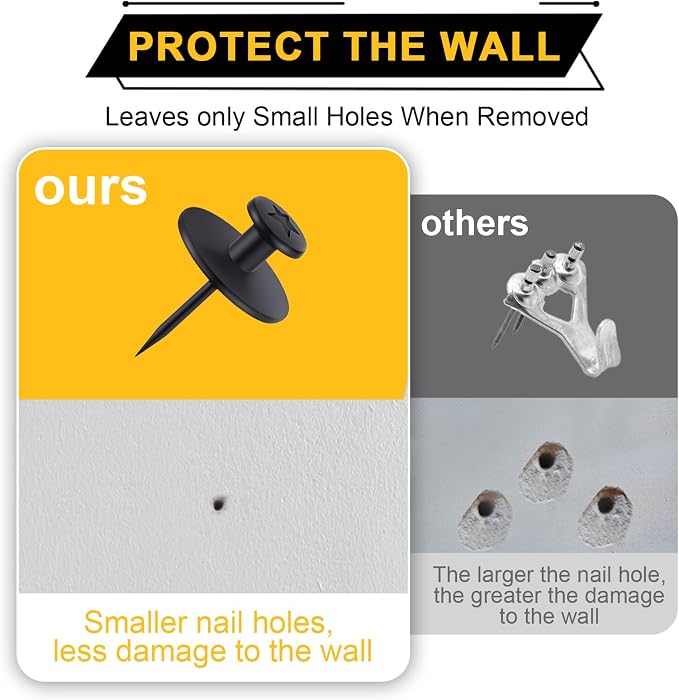 60 PCS Double-Headed Picture Hanging Nails Thumb Tacks - Image 7