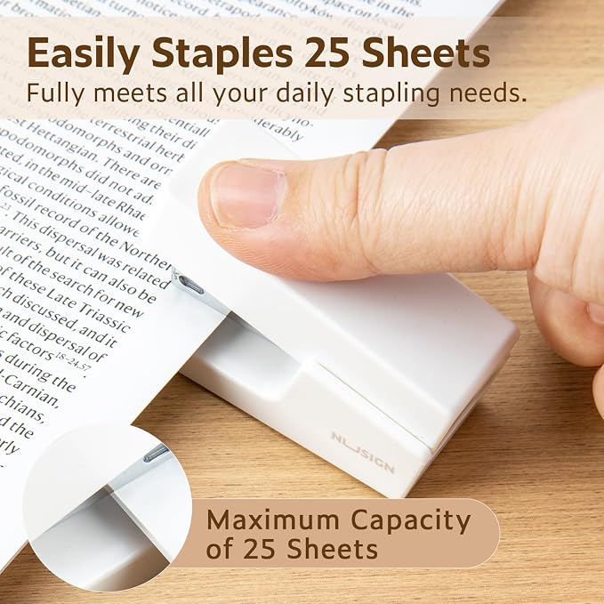 NUSIGN Mini Stapler with 830 Staples, Small Cute Desk Staplers, 25 Sheet - Image 2