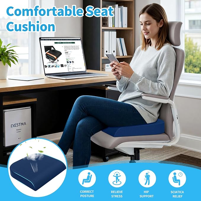 TranquilRelax XLarge Seat Cushion, Memory Foam Cushion - Image 7