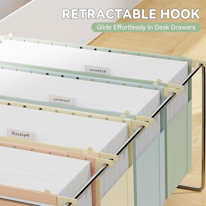 Plastic Legal Size Hanging File Folders Extra Capacity, 6 Pack Legal Expandable - Image 6