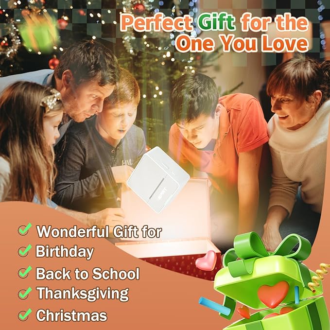 iDPRT Mini Printer with 1 Roll Sticker Paper, Portable Sticker Maker Machine Efficiently and Quickly, Thermal Printer for Study Notes, Pictures, DIY, Label, Free App with Multiple Templates, Gray-DeskLoop Office