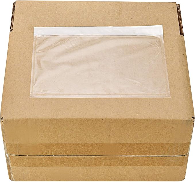 SJPACK 1000 7.5" x 5.5" Clear Adhesive Top Loading Packing List/Label Envelopes - Image 3