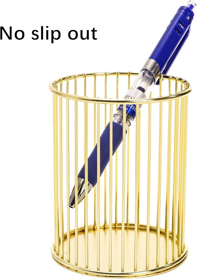 Yopay 4 Pack Gold Pencil Holder, Metal Pen Cup Makeup Brush Holder - Image 4