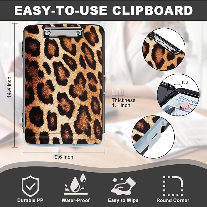 Leopard Brown Storage Clipboard - Image 2
