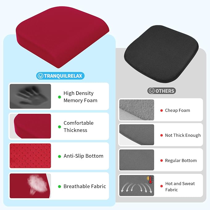 TranquilRelax XLarge Seat Cushion, Memory Foam Cushion - Image 5