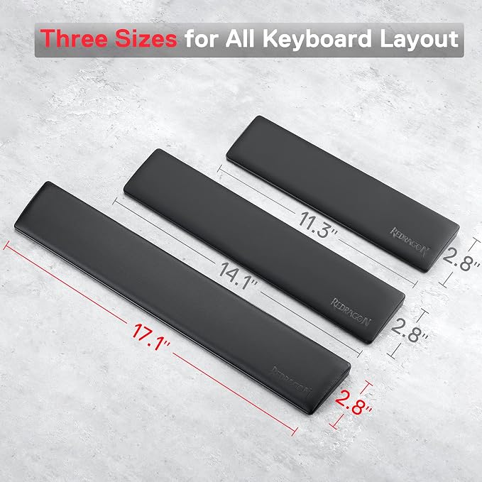 Redragon P037 Meteor L Computer Keyboard Wrist Rest Pad, Ergonomic Soft Memory - Image 3