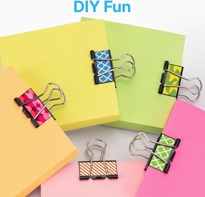 OWLKELA 160 PCS Medium Binder Clips 1 Inch, Metal Paper Clamps Bulk, School and - Image 7