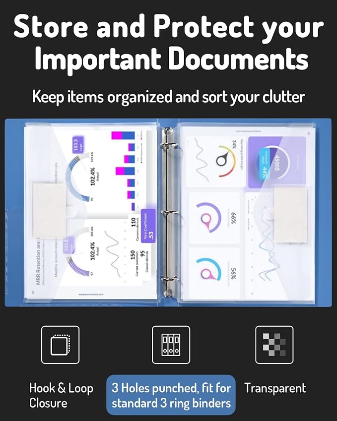 Forvencer Binder Pocket, 5 Pack Super Heavyweight Poly Binder Pocket - Image 2