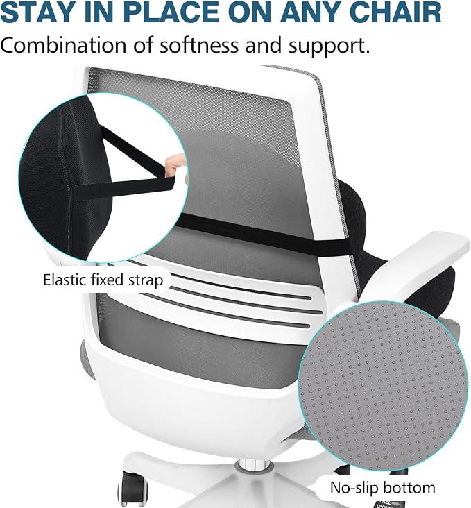 Office Chair Cushion with Lumbar Support Pillow Memory Foam Seat Cushions - Image 5