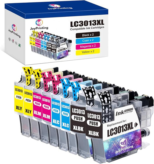 LC3013 Ink Cartridges BK/C/M/Y Compatible for Brother LC3013XL LC3013 XL LC3011 LC-3011 Work for Brother MFC-J491DW MFC-J497DW MFC-J690DW MFC-J895DW (Black Cyan Magenta Yellow, 8-Pack)-DeskLoop Office