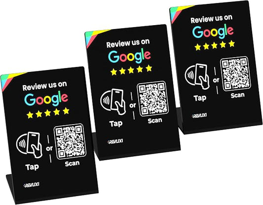 REVLIXI Google Review Stand- Boost Reviews w/ 3x4 inch Reusable Google Review by REVLIXI