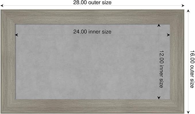 Amanti Art Grey Framed Magnetic Board 16x28 Small Vision Board - Image 2