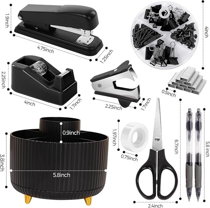 SKYDUE Black Office Supplies, Pencil Holder - Image 6