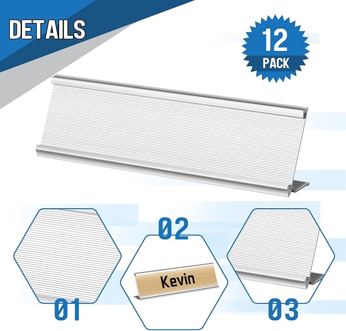 LEIFIDE 12 Pack Aluminum Name Plate Holder - Image 3