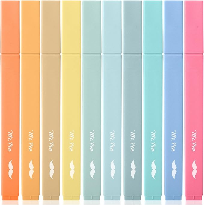 Mr. Pen- Aesthetic Highlighters No Bleed, 10 Pack, Cute Highlighters Assorted by MrPen