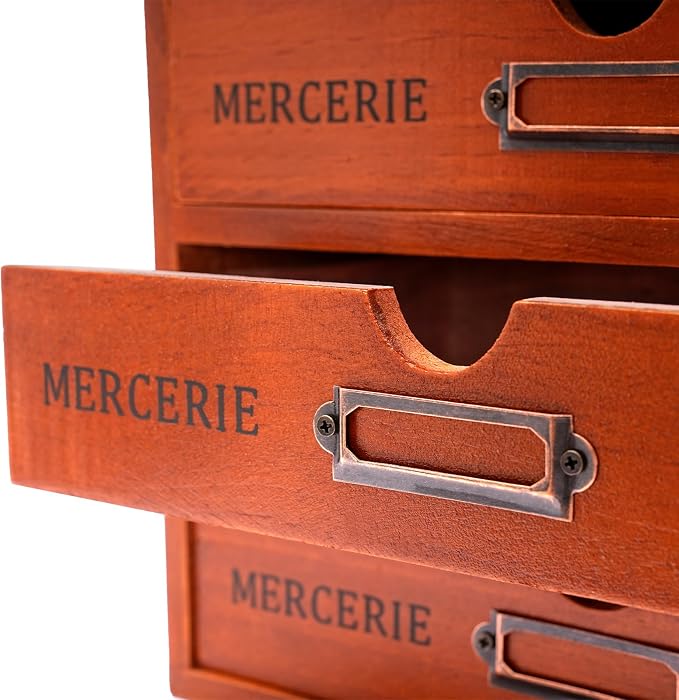 Vintage Wooden Drawers Organizer, 16-Drawer Desktop Storage Box - Image 6