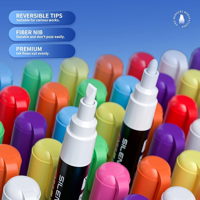 SILENART White Chalk Markers - 15mm Jumbo Tip Car Marker - Wide Thick Window - Image 3