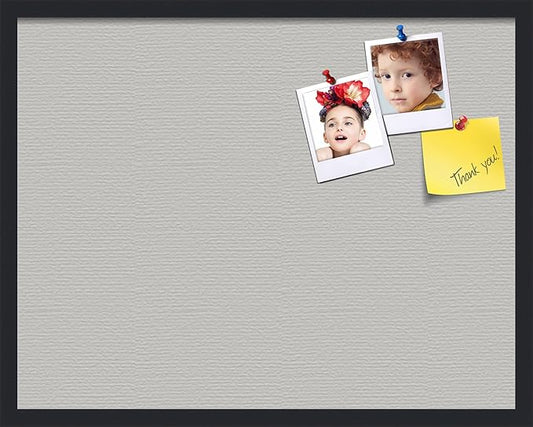 PinPix 28x22 Inch Cork Bulletin Board. This Decorative Framed Pin Board Comes with Light Stone Design and a Satin Black Frame. Ideal for Home Office Decor or Message Board (PinPix-1809)-DeskLoop Office