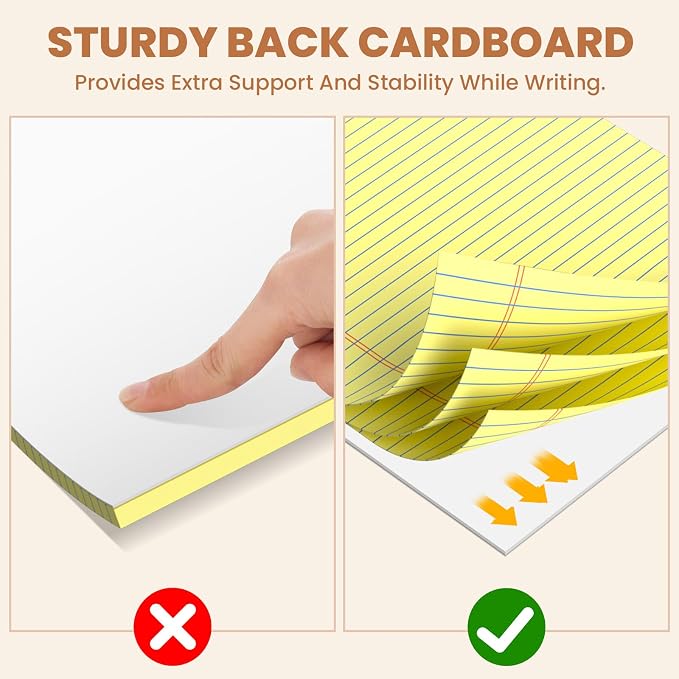 5Packs Legal Pads 8.5 x 11 Inch, 50Sheets/Pack, College Ruled & Perforated - Image 3