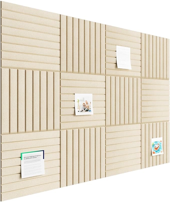 Stripe Felt Bulletin Board Tiles, Cork Board Alternative 48 x 36 in | 0.35 in - Image 7