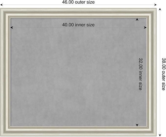 Amanti Art Silver Framed Magnetic Board 38x46 X-Large Vision Board - Image 2