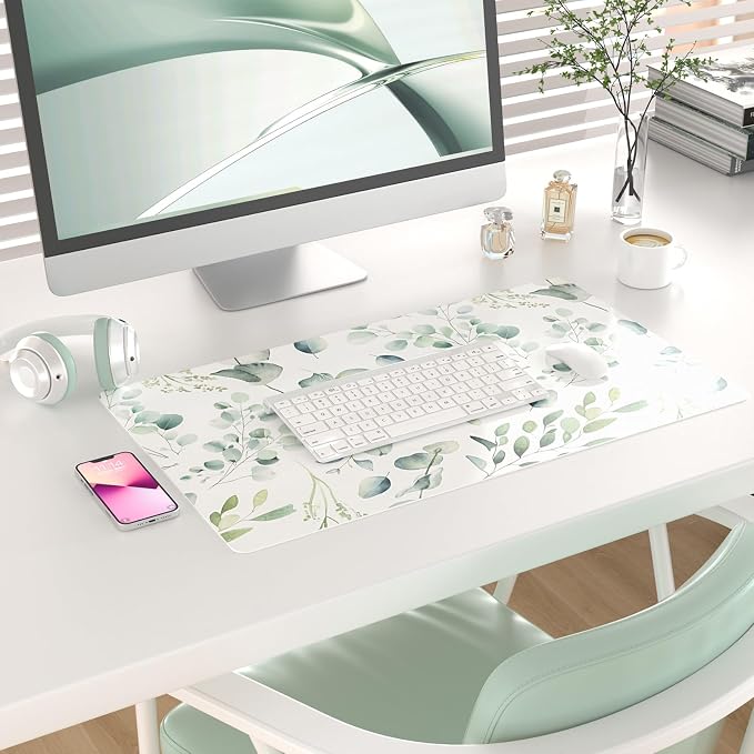 Colorful Star Large Mouse Pad, PU Leather Waterproof Desk Mat, Computer Gaming - Image 2