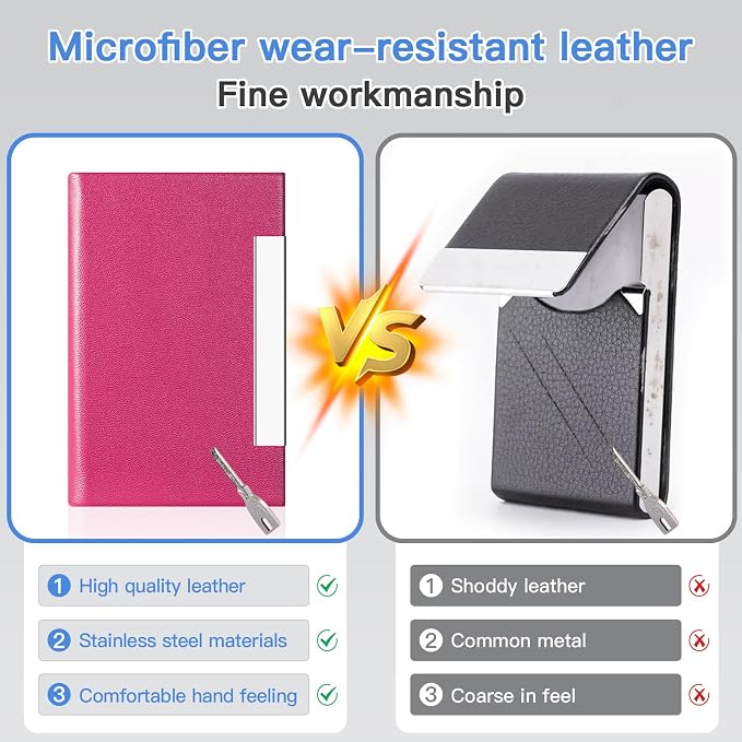 Padike Business Card Holder, Business Card Case Professional PU Leather & - Image 7