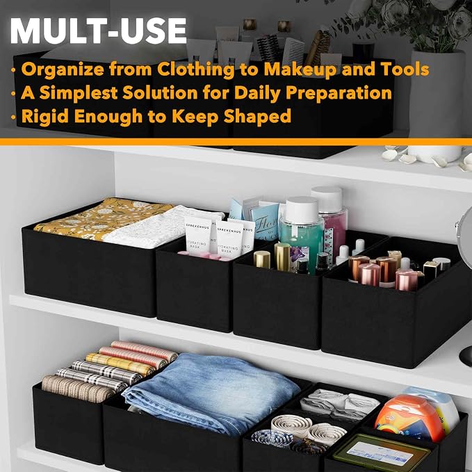 SpaceAid Drawer Organizer for Clothes, 6 Pack Dresser Drawer Organizer Bins - Image 4