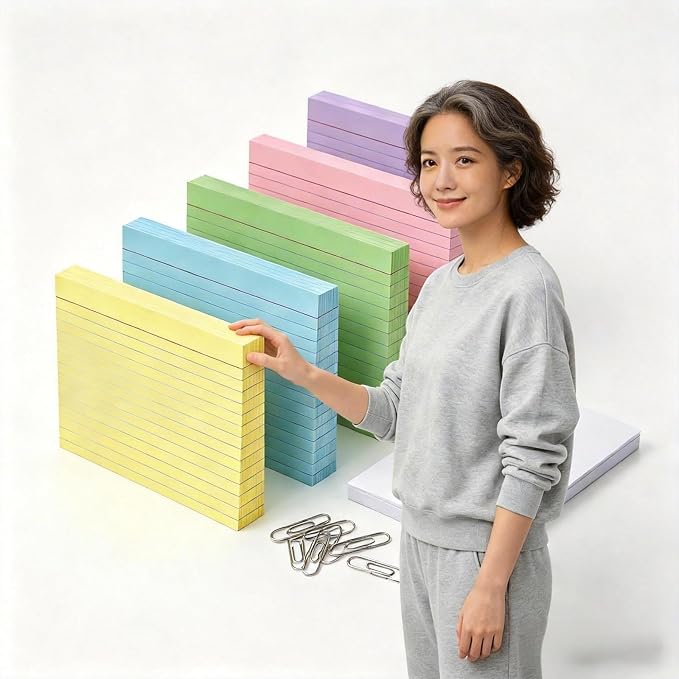 5x7 Colored Index Cards, 100 Pack Heavy 160gsm Flash Cards - Image 4