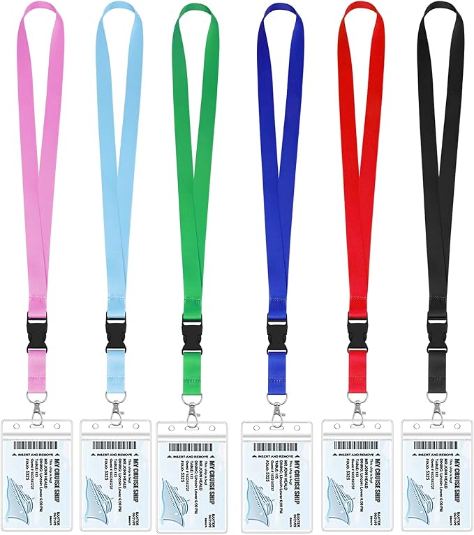 6 Pack Lanyards for Cruise Ship Cards by Prudiut