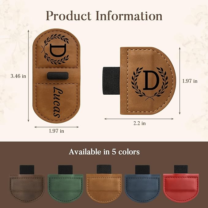 Personalized Bygone Mark Bookmark with Pen Holder,Engraving Leather Magnetic Bookmarks Vintage 26 Letters Name Initials Text Book Marker Clips Gifts for Reading Book Lovers Women (Blue, J)